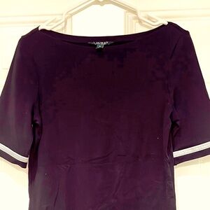 Ralph Lauren Medium Ladies Blue and White Short Sleeve Tee